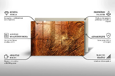 Glasuntersetzer für Grabkerze Holzmaserung des Baumes