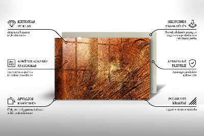 Glasuntersetzer für Grabkerze Holzmaserung des Baumes