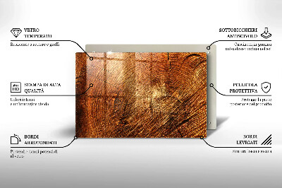 Glasuntersetzer für Grabkerze Holzmaserung des Baumes