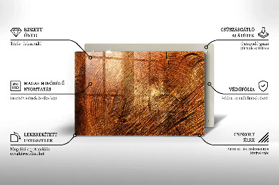 Glasuntersetzer für Grabkerze Holzmaserung des Baumes