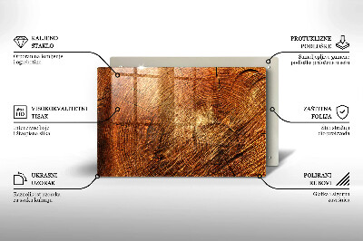 Glasuntersetzer für Grabkerze Holzmaserung des Baumes