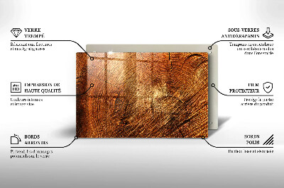 Glasuntersetzer für Grabkerze Holzmaserung des Baumes