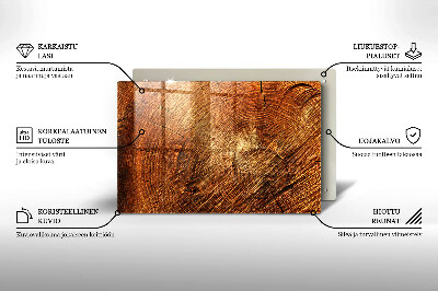 Glasuntersetzer für Grabkerze Holzmaserung des Baumes