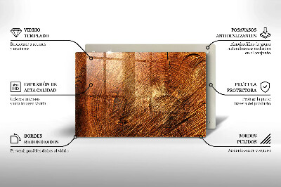 Glasuntersetzer für Grabkerze Holzmaserung des Baumes