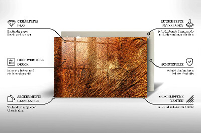 Glasuntersetzer für Grabkerze Holzmaserung des Baumes