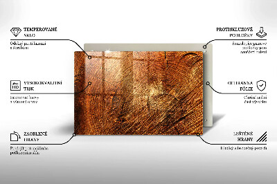 Glasuntersetzer für Grabkerze Holzmaserung des Baumes
