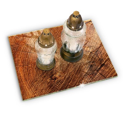 Glasuntersetzer für Grabkerze Holzmaserung des Baumes