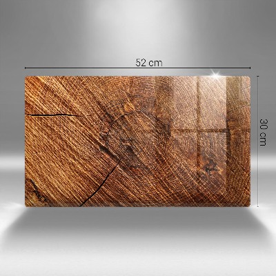 Glasunterlage für Grabkerzen Holzstruktur