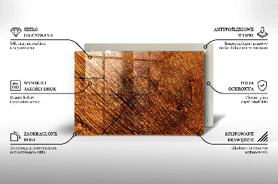 Glasunterlage für Grabkerzen Holzstruktur
