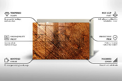 Glasunterlage für Grabkerzen Holzstruktur