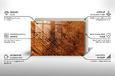 Glasunterlage für Grabkerzen Holzstruktur