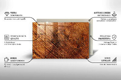 Glasunterlage für Grabkerzen Holzstruktur