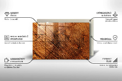 Glasunterlage für Grabkerzen Holzstruktur