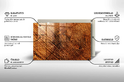 Glasunterlage für Grabkerzen Holzstruktur