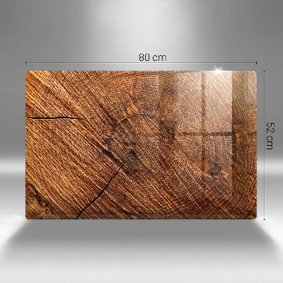 Glasunterlage für Grabkerzen Holzstruktur