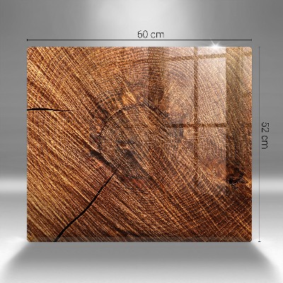 Glasunterlage für Grabkerzen Holzstruktur