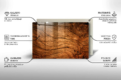 Glasplatte für Grabkerzen Holzbrettstruktur