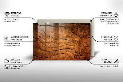Glasplatte für Grabkerzen Holzbrettstruktur