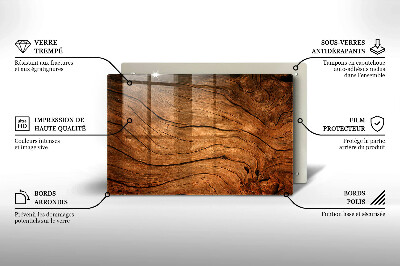 Glasplatte für Grabkerzen Holzbrettstruktur