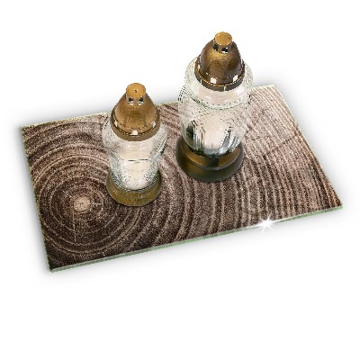 Glasuntersetzer für Grabkerze Holzringe