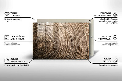 Glasuntersetzer für Grabkerze Holzringe