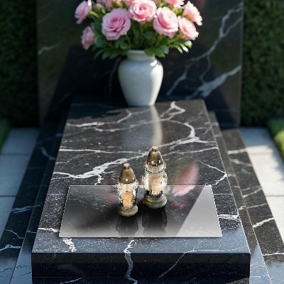 Grabkerze Untersetzer Eleganter Marmor