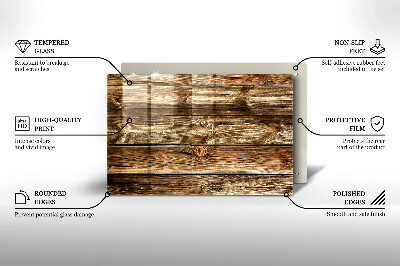 Glasplatte für Grabkerzen Holzplankenstruktur