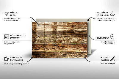 Glasplatte für Grabkerzen Holzplankenstruktur