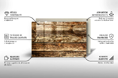 Glasplatte für Grabkerzen Holzplankenstruktur