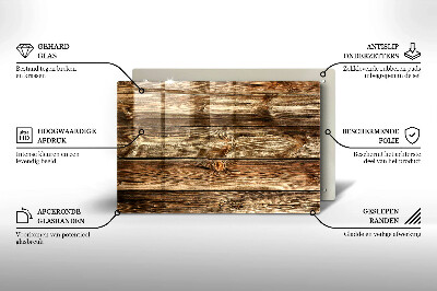 Glasplatte für Grabkerzen Holzplankenstruktur