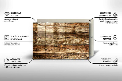 Glasplatte für Grabkerzen Holzplankenstruktur