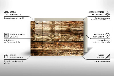 Glasplatte für Grabkerzen Holzplankenstruktur
