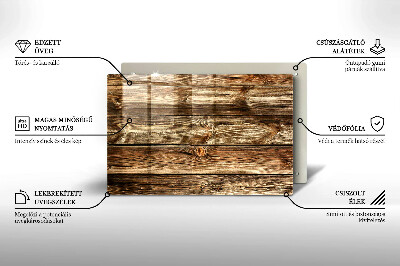 Glasplatte für Grabkerzen Holzplankenstruktur