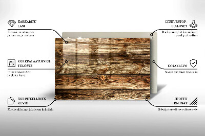 Glasplatte für Grabkerzen Holzplankenstruktur
