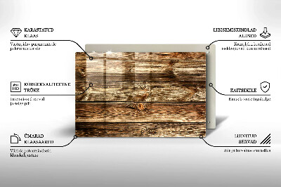 Glasplatte für Grabkerzen Holzplankenstruktur