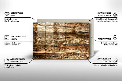 Glasplatte für Grabkerzen Holzplankenstruktur