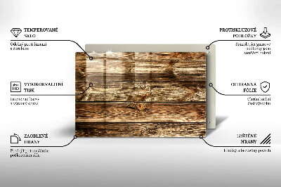 Glasplatte für Grabkerzen Holzplankenstruktur