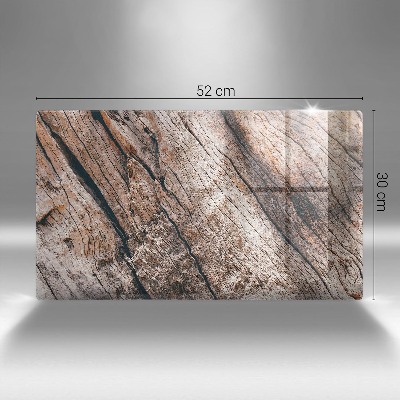 Glasunterlage für Grabkerzen Holzstruktur