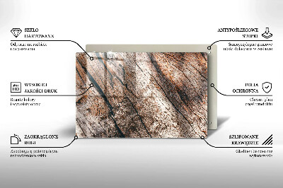 Glasunterlage für Grabkerzen Holzstruktur