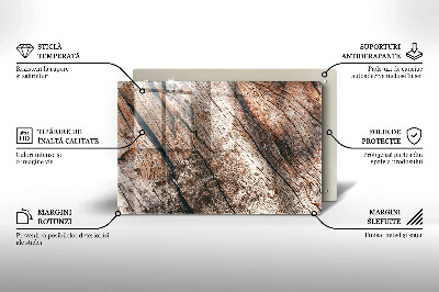 Glasunterlage für Grabkerzen Holzstruktur