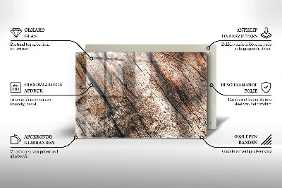 Glasunterlage für Grabkerzen Holzstruktur
