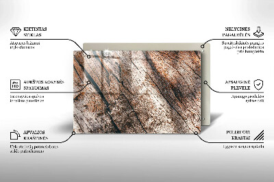 Glasunterlage für Grabkerzen Holzstruktur