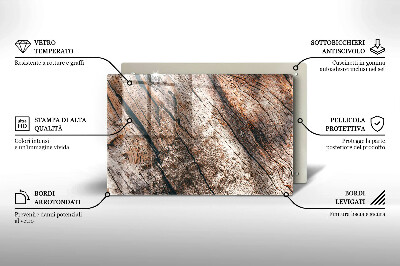 Glasunterlage für Grabkerzen Holzstruktur