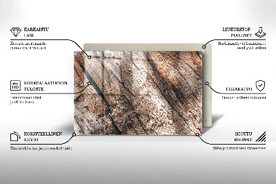 Glasunterlage für Grabkerzen Holzstruktur
