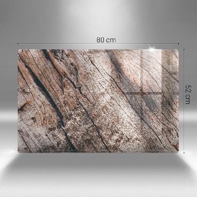 Glasunterlage für Grabkerzen Holzstruktur