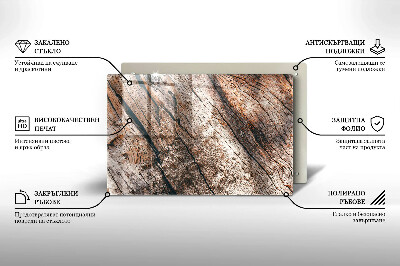 Glasunterlage für Grabkerzen Holzstruktur