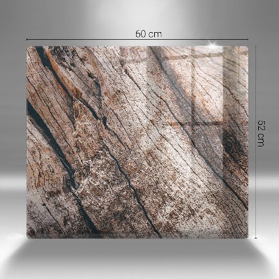 Glasunterlage für Grabkerzen Holzstruktur