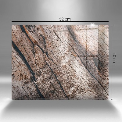 Glasunterlage für Grabkerzen Holzstruktur