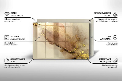 Glasplatte für Grabkerzen Goldabstraktion