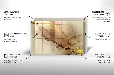 Glasplatte für Grabkerzen Goldabstraktion